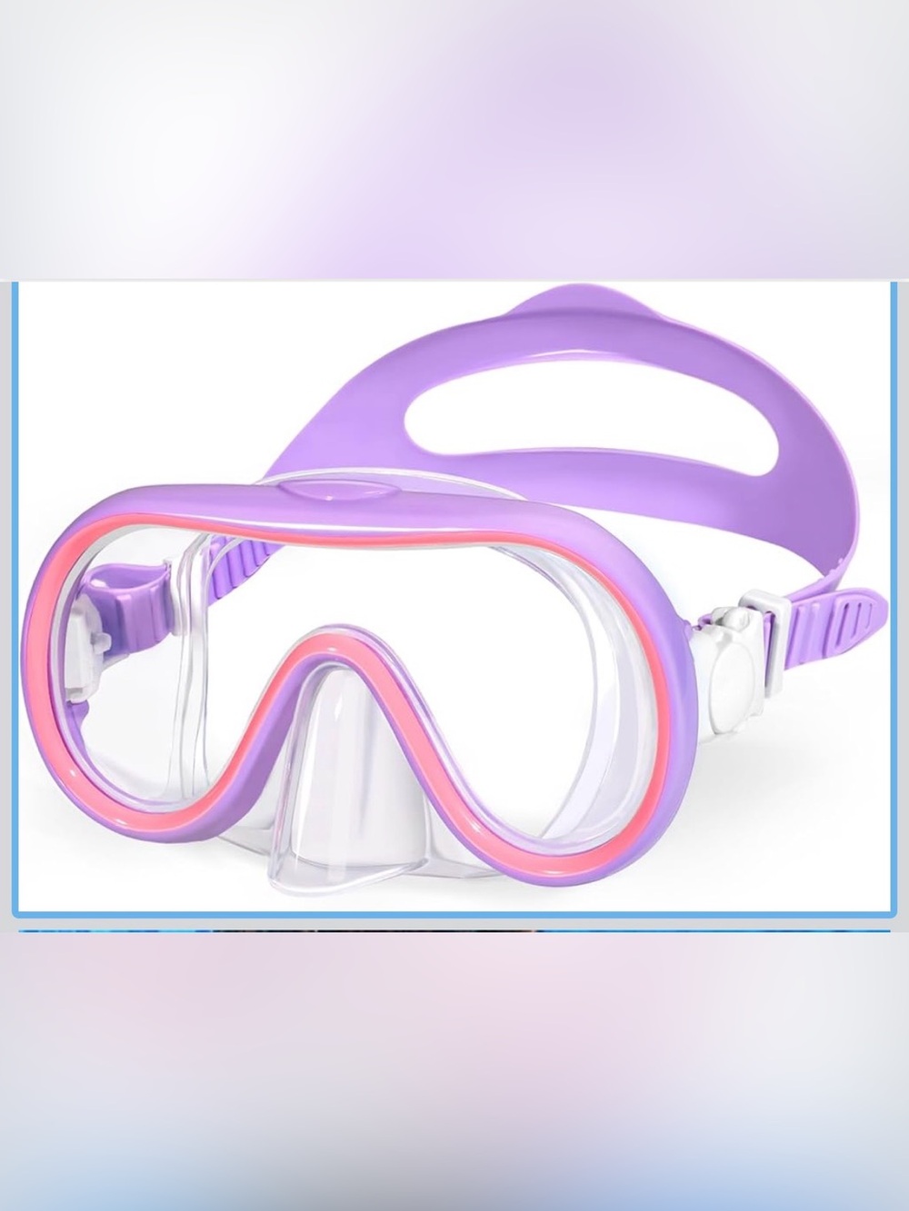 New Open Box Kids Swim Goggles Mask with Nose Cover 3-16, Large Purple&Pink